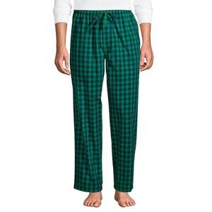NWOT Lands' End Men's Size XL Green Plaid Flannel Pajama Pants